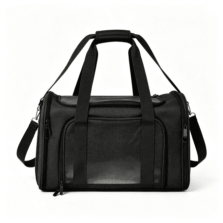 GASTROPOD Soft-Sided Cat/Dog/Pet Carrier Collapsible Pets Travel Carriers for Big Cats/Small Dogs with Shoulder Strap&Removable Mat Mesh Puppy Carry Bag Up to 16 Lbs Tsa Airline Approved(Black)