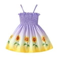 thumbnail image 1 of LUOGENLI Robe Fillette Tout-Petits Sans Manches Robe Unie Danse Fête Robes Vêtements Longue Robe pour Filles avec Poches Violet 3-4 Ans, 1 of 3