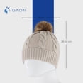 thumbnail image 5 of Gorro de invierno Gaon para Mujer de acrílico con pompón beige, 5 of 5