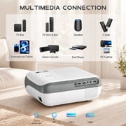 HAPPRUN Official Licensed Google TV Smart Projector, 4K Projector with WiFi & Bluetooth, Dolby Sound, Auto Focus & Keystone, Built-in Streaming Apps, 400 ANSI Movie Projector for Indoor & Outdoor