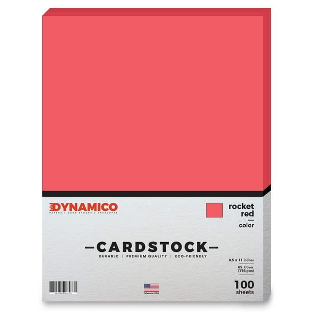 Rocket Red Cardstock Paper ? 8 1/2 x 11" Medium weight 65 LB (175 gsm) Cover Card Stock for
