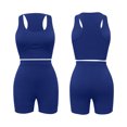thumbnail image 5 of Bzhegqhd Women's Fashion Two-piece Solid Color U-Neck Tank Top and Short Sports Casual Suit, 5 of 7