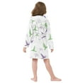 thumbnail image 4 of FORMRS Niños Bathrobe Unisex Hooded Robe Soft Plush Pajamas Sleepwear, Size 10-12T, Purple Birds, 4 of 7