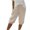 Khaki, variant on Womens Summer Capri Pants Casual Cotton Linen Capris Elastic Waist Drawstring Beach Lounge Trousers with Pockets,2XL,White 1