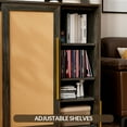 thumbnail image 4 of BELLEZE Shoe Rack for Entryway, Free Standing Storage Cabinet with Rattan Sliding Door for Living Room and Bathroom - Dana(Brown), 4 of 7