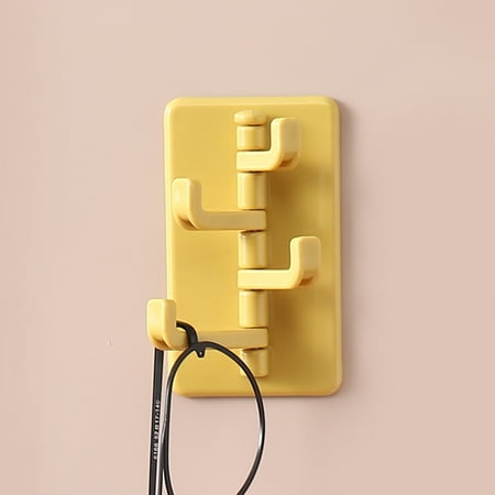 

Livesture Four Consecutive Rotating Non-punching Wall-mounted Clothes Hooks Yellow