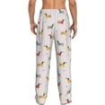 thumbnail image 3 of Uemuo Dachshund Dog Puppy Pattern Men's Wide Leg Palazzo Lounge Pants with Pockets Light Weight Loose Comfy Casual Pajama Pants-Large, 3 of 9