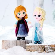 Disney Store Official Elsa Plush Doll - Princess Plush with Shimmering Snowflake Cape, Iridescent Metallic Bodice, Satin Skirt & Embroidered Features - Frozen Toys - 14 Inches