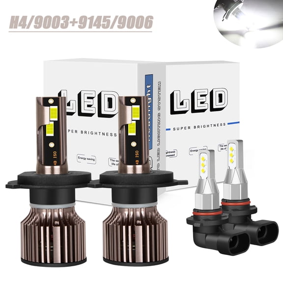 HMCYCI For Scion XB 2004 2005 2006 4X LED Headlight High-Low Beam   Fog Light Bulbs Kit