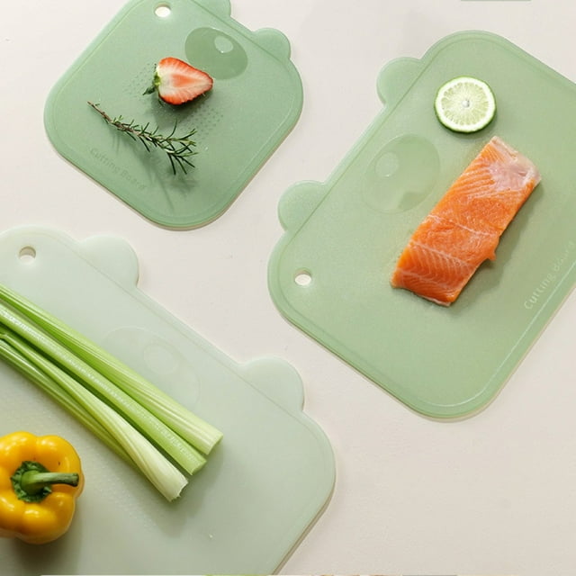 Uscallm 3Pcs Double-Sided Chopping Board Kitchen Cutting Board Food Grade Plastic Chopping Board for Meat and Vegetables Prep Non-Slip Reversible Dishwasher Safe