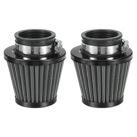 Uxcell 38mm Motorcycle Air Filter, Metal Mini Bike Air Cleaner Parts, Black 2 Pcs