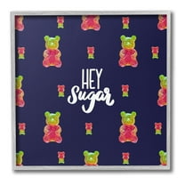 Stupell Industries Hey Sugar Candy Bear Food & Beverage Painting Gray Framed Art Print Wall Art, 17 x 17