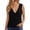Black, variant on Women's Wrap Tank Tops Casual V Neck Sleeveless Blouses with Cotton Linen Blend Fabric Breathable Summer Cami Brown M
