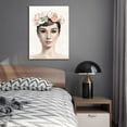 thumbnail image 2 of Rosework Framed Canvas Wall Art,30x40 Inch, Audrey Hepburn with a Flower Crown, Made In USA, 2 of 6