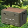 thumbnail image 2 of Caja Plegable Apertura Lateral Con Ruedas para Acampar Al Aire Libre Caja Almacenamiento Con Tapa Caja Almacenamiento Libros Ropa Caja Baúl (verde), 2 of 7