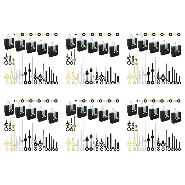 30 Piezas de Mecanismo de Movimiento de Reloj Piezas de Reloj de Pared de Cuarzo Silencioso DIY con 7 Pares Diferentes Kit de Reemplazo de Manos de Reloj
