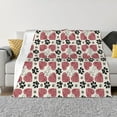 thumbnail image 1 of XMXT Throw Blanket, Heart Pet Paw Print Machine Washable Blankets for Sofa, 80 x 60 inches Multicolor, 1 of 9