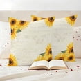 thumbnail image 3 of Sunflower Pillow Covers 2 Pack Country Yellow Sunflowers Floral Leaf Vintage Letter Background Pillowcase Waterproof Outdoor Throw Pillow Cover for Patio Garden Square Cushion 20”x20”, 3 of 9