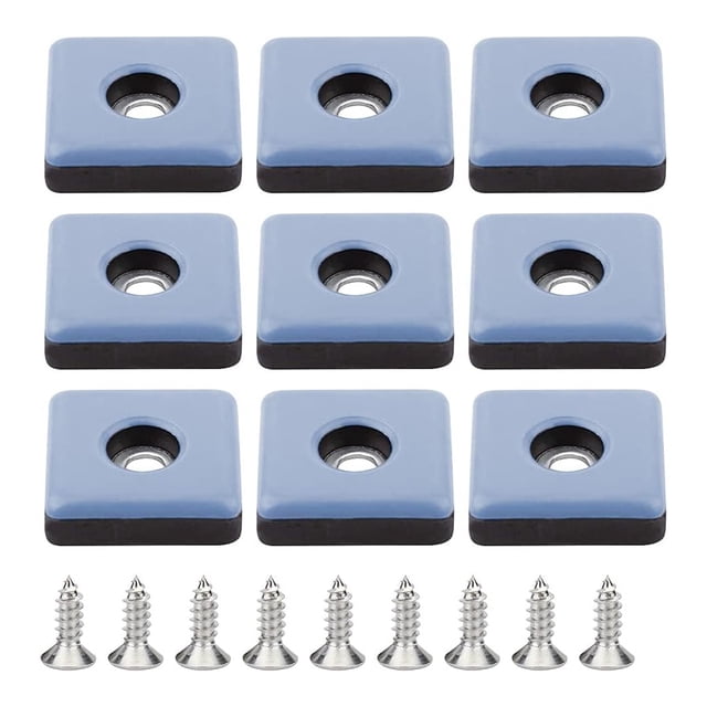 Deslizadores de muebles de teflón cuadrados elegantes, deslizadores de alta calidad que garantizan una larga vida útil, resistentes a la presión para pisos de madera, laminados, vinilo y baldosas (24