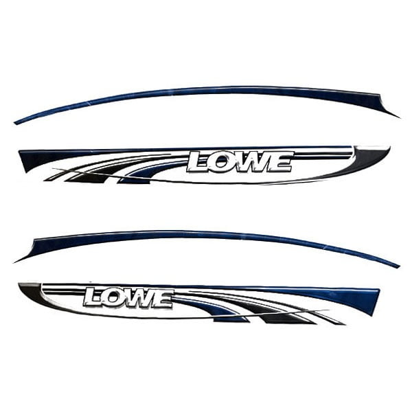 Lowe Boat Main Hull Decal 1945929 Deep Vee Blue White (Set Of 4)