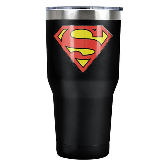 Superman - Logo Classic Logo Stainless Steel Tumbler 30 oz Coffee Travel Cup, Vacuum Insulated & Double Wall with Leakproof Sliding Lid