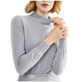 thumbnail image 1 of Timegard Hauts pour Femmes Manches Longues Col Mi-Haut T-Shirts Confortables Décontractés Automne, 1 of 4