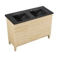 thumbnail image 4 of Cascade 48 in. Natural Oak, Double Basin Bathroom Vanity With Black, 3-Hole Ceramic Sink Top, 4 of 8