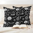 thumbnail image 3 of Black Pumpkin Halloween Outdoor Waterproof Pillow Covers, Retro Art Web Gravestone Animals Decorative Square Throw Pillowcase Sofa Cushion Sham for Patio/Couch/Chair, 16"x16" 2 Pack, 3 of 8