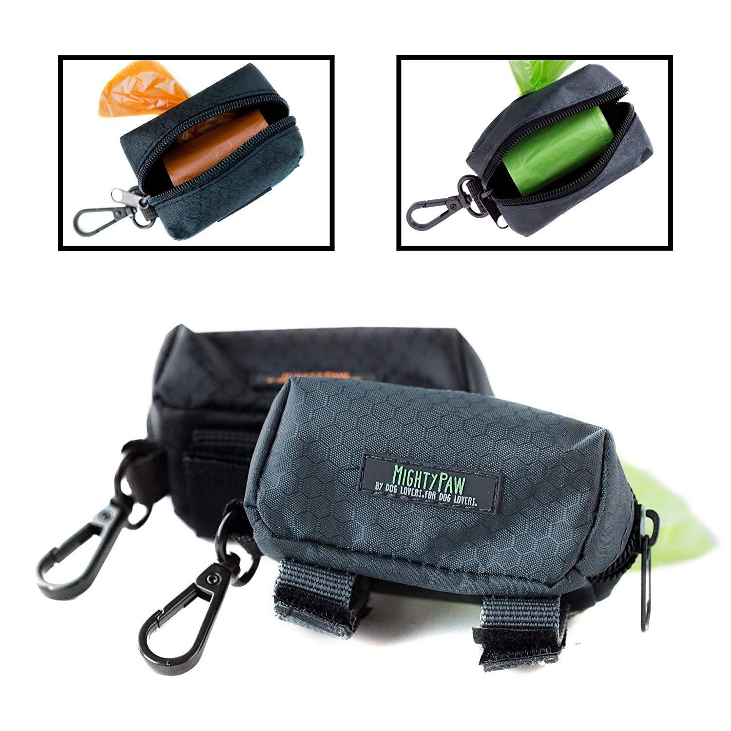Mighty Paw Dog Poop Bag Holder, Pickup Bag Zippered Pouch, Includes