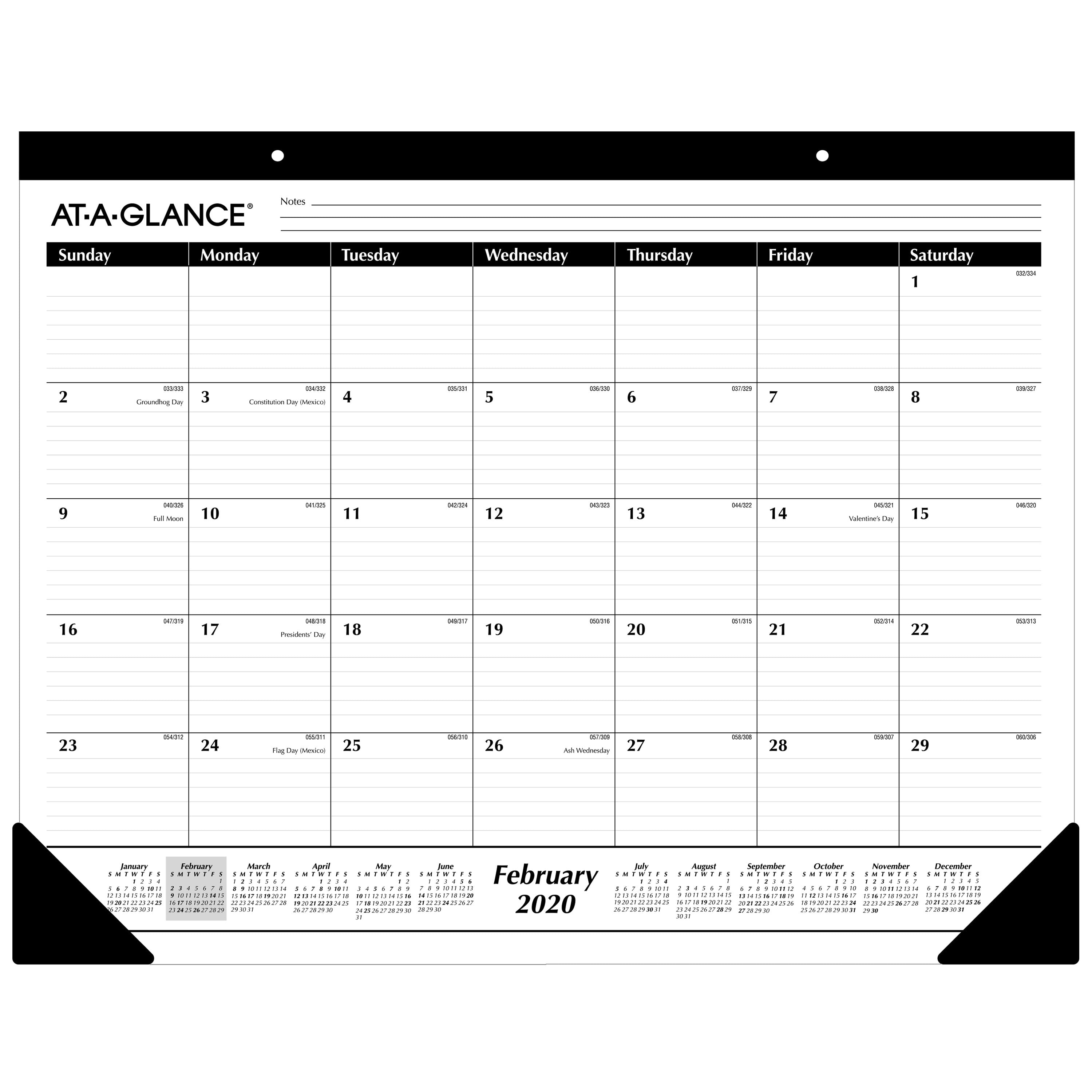 At A Glance Monthly Desk Pad Calendar Ruled Blocks 12 Months January