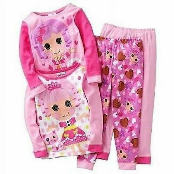 Lalaloopsy 4 PC Long Sleeve Tight Fit Cotton Pajama Set Girl Size 2T