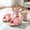 Pink, variant on Women's Bow Knot Heeled Sandals Chic Pleated Bow Chunky Heels Wedding Shoes Adjustable Ankle Buckle Straps Block Sandals High Slingback Dress Shoes