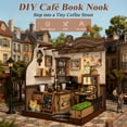 thumbnail image 5 of DIY Wooden Dollhouse Tiny Home Book Nook Kit – Tiny House Miniature for Adults, Rustic Café Scene Bookshelf Art, Specific Handmade Present for Book Enthusiasts & Collectors, 5 of 7