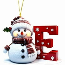 Uutvery Snowman Christmas Ornaments 2025, 2D Flat Acrylic Letter Decorations, Personalized Tree Decor, Fade Resistant Indoor Outdoor Decor, Festive Holiday Gift, 3.94 Inch