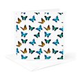 thumbnail image 5 of 3drose, Image of Blue, Green, Brown Butterflies on White. Decorative Pattern, 12 Greeting Cards with Envelopes, 5 of 7