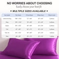 thumbnail image 6 of Lorviah 4 Piece Satin Sheet Set California King Size - Silky Soft Cooling Bedding - Includes Deep Pocket Fitted Sheet, Flat Sheet & Pillowcase - Purple, 6 of 7