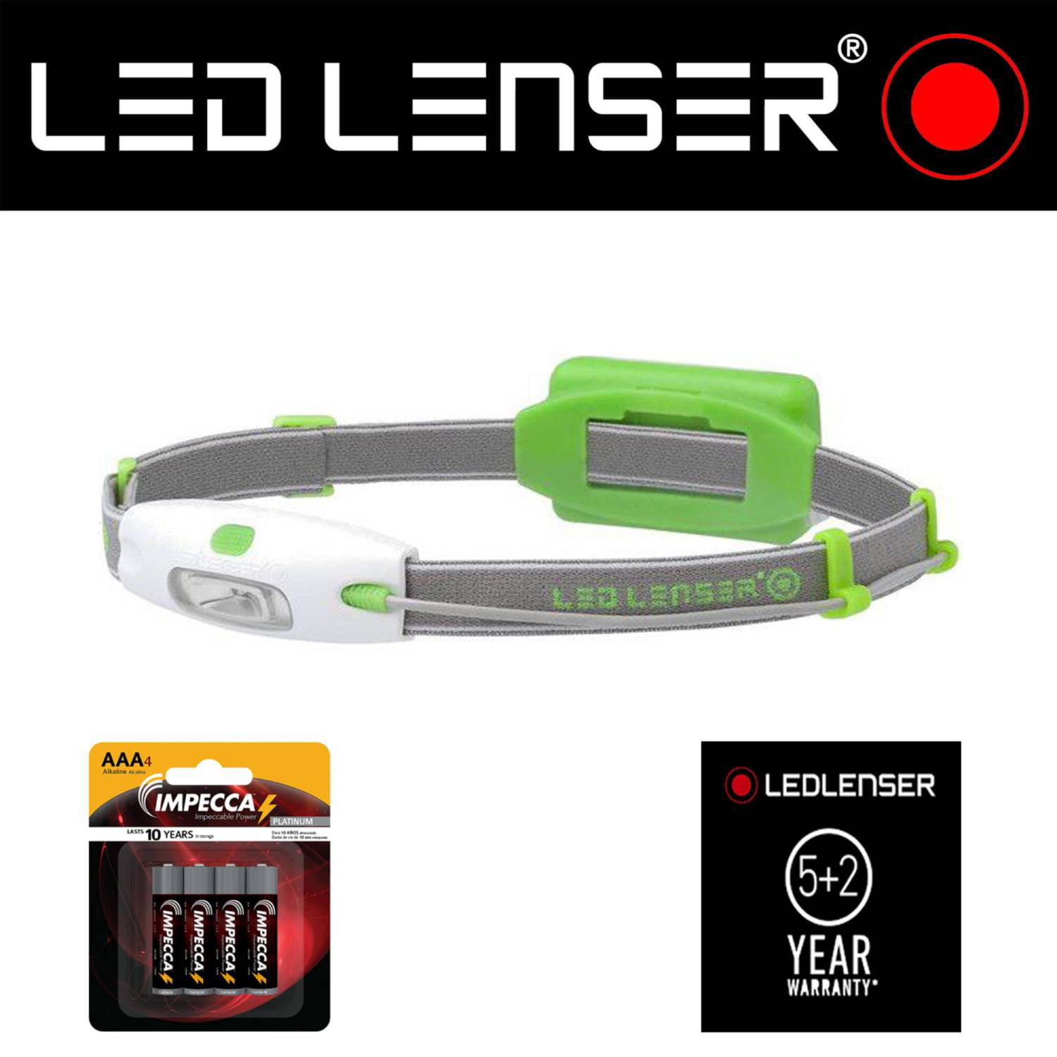 Green - Test-it Pack Ledlenser NEO LED Head Torch 6111 