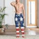 thumbnail image 2 of Fotbe USA Colors Stripes1 Pantalones de Pijama para Hombre, Pantalones de Dormir, Pantalones de Casa con Cintura Ajustable y Bolsillos-X-Large, 2 of 6