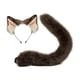 thumbnail image 3 of Conjunto de orejas y cola de animales decorativos para fiestas temáticas de animales, vacaciones para mujeres Marrón, 3 of 8