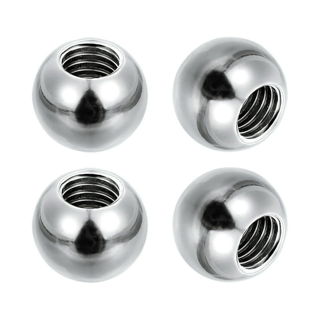 Uxcell Écrous Boule Bouton, Acier Inoxydable Rond Solide Trou Aveugle Capuchon de Vis Décoratif Poignée de Machinerie Matériel M8x15mm 4