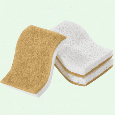 Eco-Friendly Natural Sponges 3-Pack, Biodegradable Plant-Based Kitchen Scouring Sponges for Non-Scratch Cleaning, Odorless