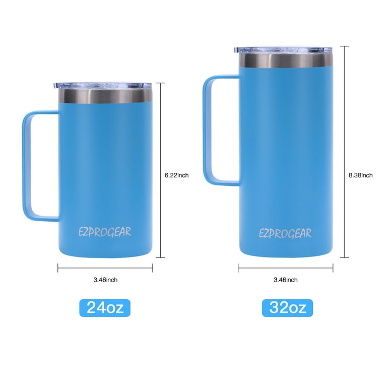 Stainless Steel Insulated Coffee Mug with Sliding Lid Vacuum Travel Mug  with Handle Camping Tea Flask for Hot Cold Drinks 