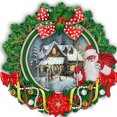 thumbnail image 1 of (WQ098) Corona Navidad Con Diamantes Parciales Serie Flores Y Plantas Pintura Diamantes Resina Con Forma Especial 30*30CM, 1 of 9