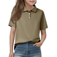 thumbnail image 2 of UACY Girls Short Sleeve Polo Shirts Button Lapel Collared Summer Tops Business Casual Basic Tees, 2 of 5
