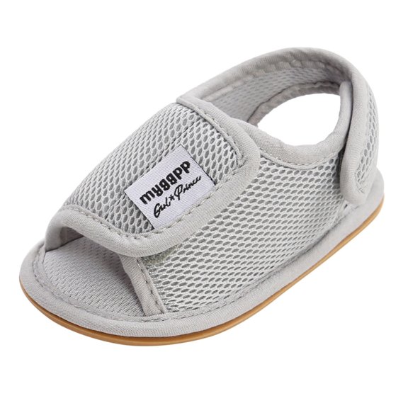 LNMQLPDBS Toddler Summer Shoes with Mesh Boys Sandals Size 1 Non-Slip Soft Sole Sandals for Baby Boys Breathable Beach Shoes Summer Sandals Lightweight Open-Toe Shoes Grey 6-12 Months
