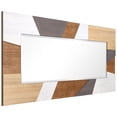 thumbnail image 5 of "Modern Geometric" Hand Made Solid Paulownia Wood Beveled Leaner Mirror,size 80"x40", 5 of 12
