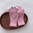 thumbnail image 2 of snilers Gloves for Kids Fashion Solid Warm Winter Gloves Outdoor Cold Weather Soft Comfortable Knitted Mittens Size 3-8 Years Free Size, 2 of 4