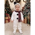 thumbnail image 4 of RUINIXCW Baby Christmas Snowman Costume Long Sleeve Hooded Jumpsuit, Striped Scarf, 4 of 7