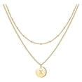 thumbnail image 1 of Corazón de la moda de las mujeres Letra Collar Cadena 26 Circular Doble Capa Cuello, 1 of 5