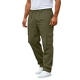 thumbnail image 3 of Cargo Workout Pants for Men Waterproof Stretch Waistband Cargo Pants with Multi Pockets Big and Tall Pants Lightweight Durable Ripstop Military Cargo Work Pants,Green 3XL, 3 of 4